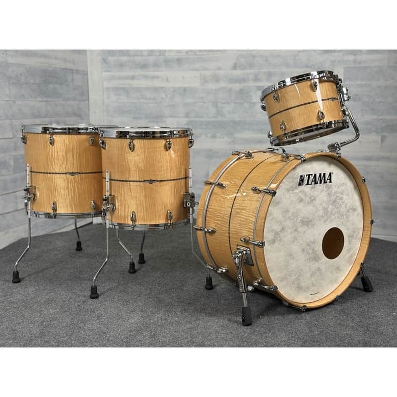 Used Tama Star Maple 4pc Drum Set Natural Curly Maple image 1