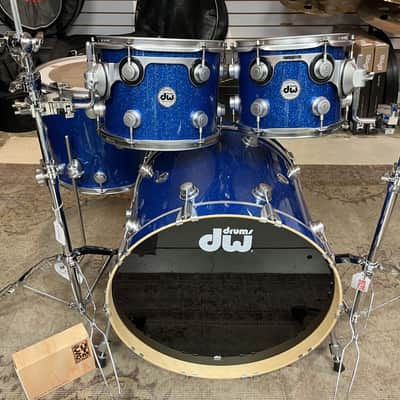 DW Collector's Series Blue Glass w/Satin Chrome Hardware Drum Set 22/10/12/16 image 1