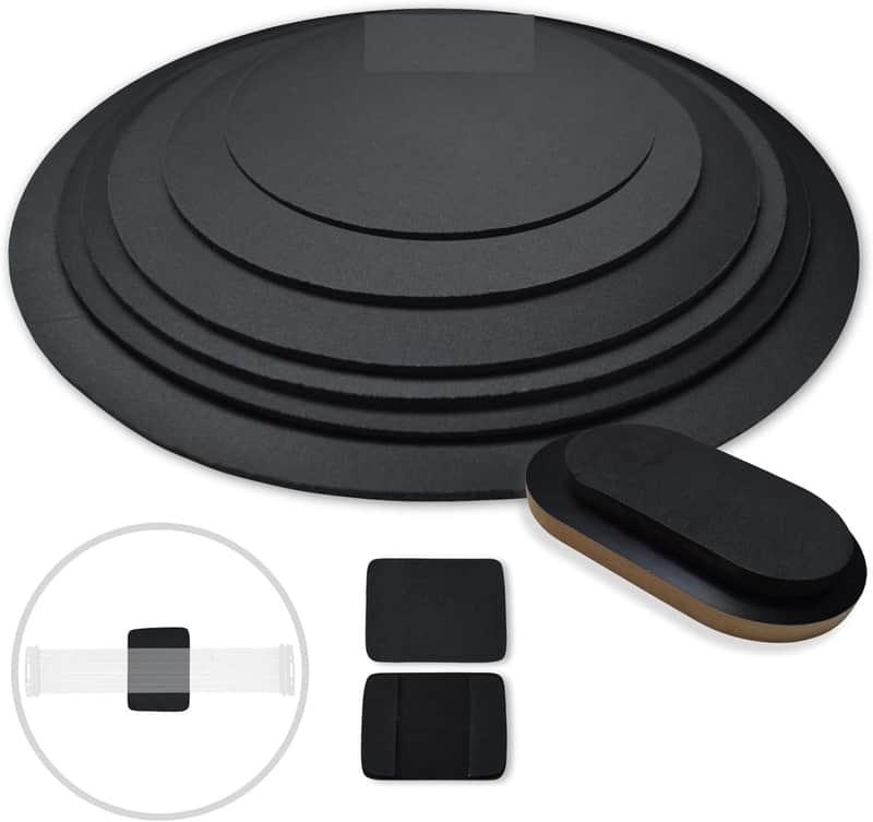 Drum Mute Pads Set – 8 Pc Drum Silencer Pads For Quiet Practice – Includes Practice Pads for 8"/10"/12"/13"/14"/16", 1 Bass Mute, 1 Snare Wire Mute image 1