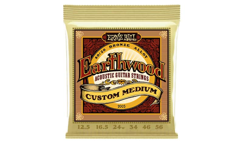 Earthwood Custom Medium 80/20 Bronze Acoustic Guitar String Set 12.5-56 Gauge 80%-Cu+20%-Zn Wnd-Wire Wrap Over Brass-Plated Hi-C Steel Hex-Core image 1