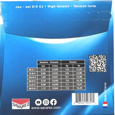 Savarez Guitar Strings 5 Sets Nylon Cristal Cantiga High Tension 510CJ image 3