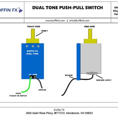 Boffin FX Guitar Dual Tone Push Pull Switch 500K image 7