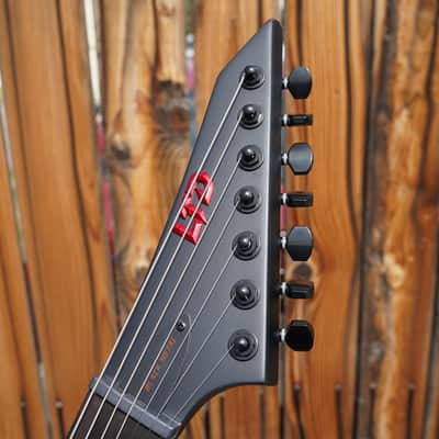 ESP LTD M-7HT Baritone Black Metal Black Red Burst Satin 7-String Electric Guitar image 3