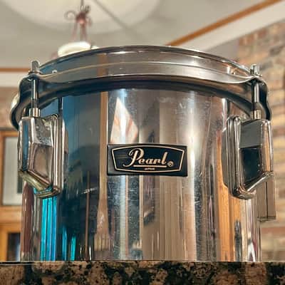 Pearl fiberglass 8x10 concert tom w/chrome mirror finish. image 2