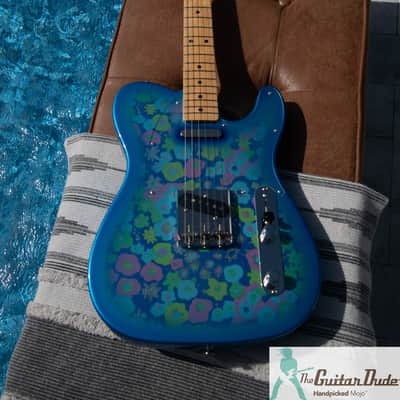 New Limited Edition Fender Japan Blue Flower Power Telecaster - Pro Set Up w Perfect Frets/Action/Intonation! (Paisley Tele) image 7