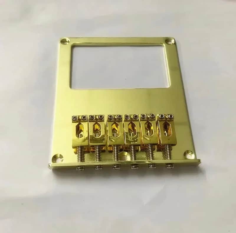 Gold Tele Telecaster Style Guitar Bridge with Humbucker Pickup image 1