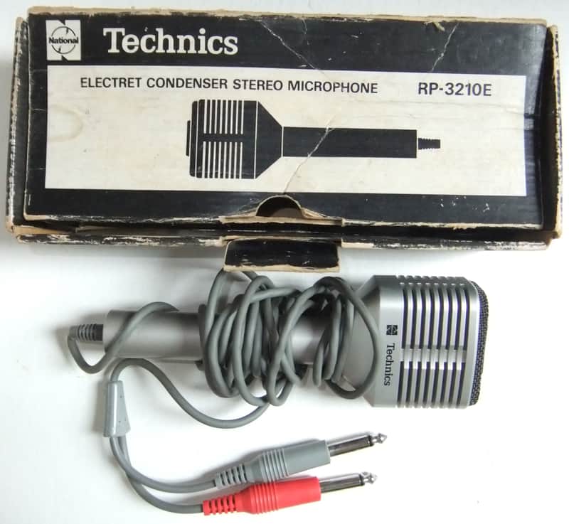 RARE, VINTAGE TECHNICS RP-3210E STEREO ELECTRET CONDENSER MICROPHONE c1970s/80s - GOOD, TESTED AND WORKING image 1