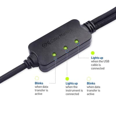 MIDI to USB Cable 6.6 ft / 2m (USB MIDI Cable, MIDI to USB C Cable) in Black image 5