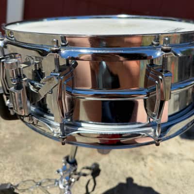 Ludwig No. 400 Supraphonic 5x14" Pointed Blue/Olive Badge 1969 - 1979 image 6