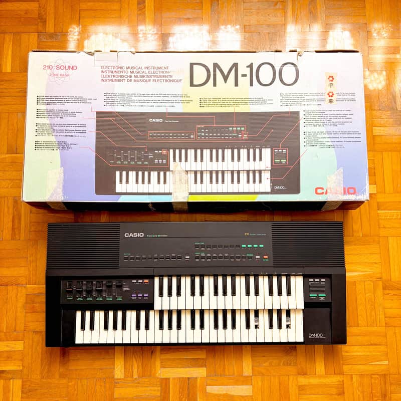 Casio DM-100 (Japan, 1987) Super Rare & Vintage Double-Decker Sampling Keyboard LoFi 8-bit Sampler! With original box and packaging! Read the full ad! image 1