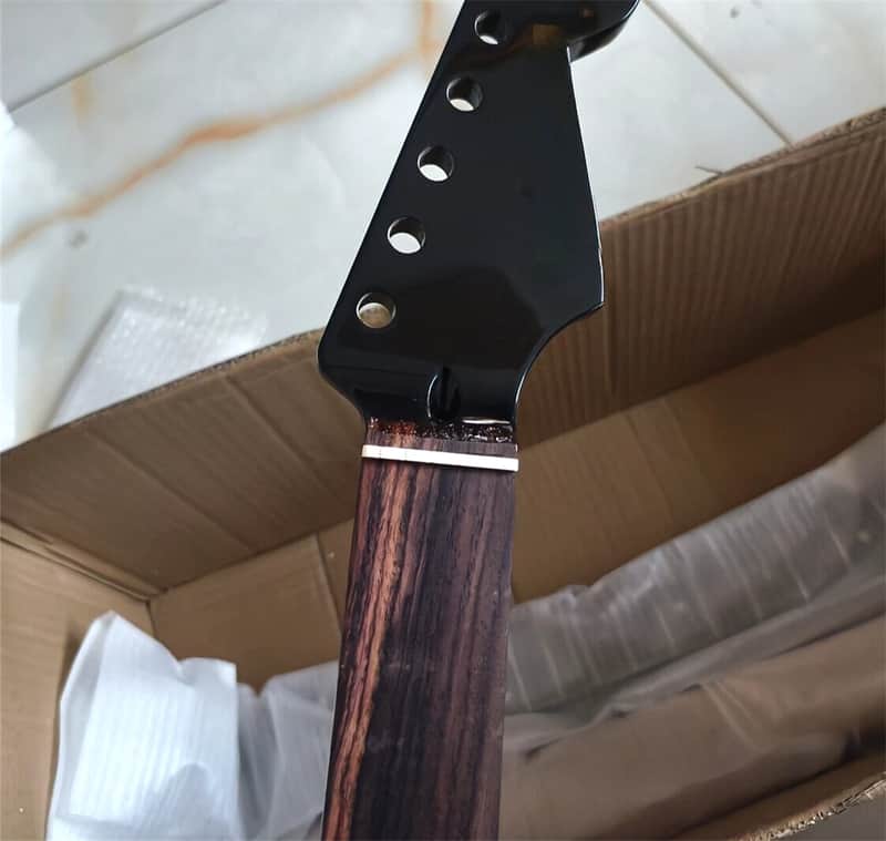Fretless Electric guitar neck part 22 Fret 25.5 Inch Rosewood Black Gloss image 1