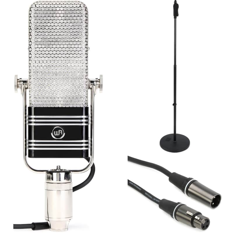 Warm Audio WA-44 Studio Ribbon Microphone with Mic Stand image 1