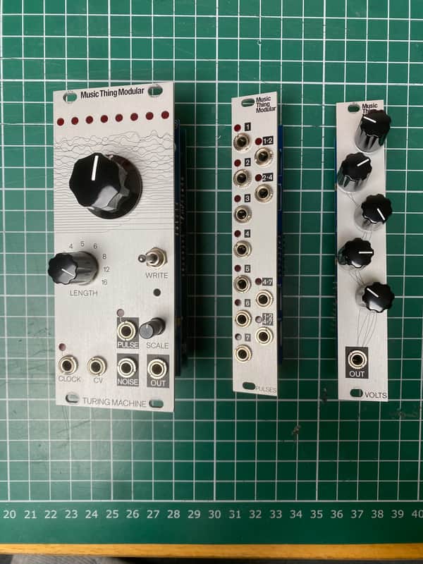 Music Thing Modular Turing Machine MKII With Pulses And Volts Expanders - Silver image 1