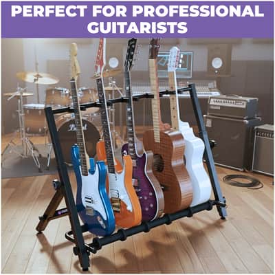 Liquid Stands Multi Guitar Stand Rack for 5 Guitars - Adjustable Floor Storage Guitar Rack image 7