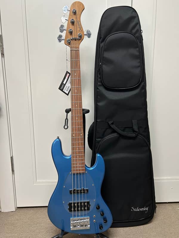 Sadowsky MetroExpress 21 Fret Vintage M/J Bass 5 String Morado Fretboard - Ocean Blue Metallic image 1