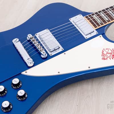 2001 Gibson Limited Edition Firebird V Reverse Body Sapphire Blue w/ Banjo Tuners, Case & Tags, Yamano image 8