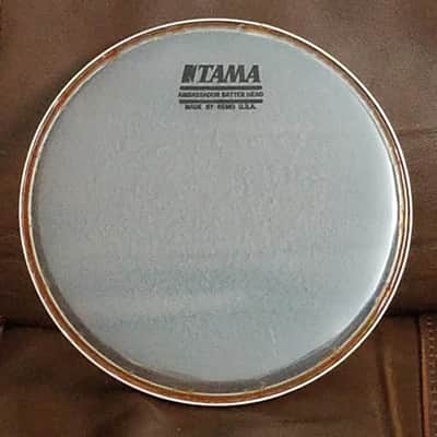 Never Hit! Tama 1980s 1990s ORIGINAL TAMA 8" INCH CLEAR DRUM HEAD LOGO VINTAGE drumhead image 1