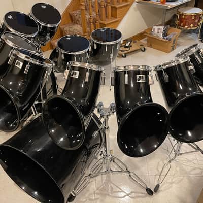1970'S-1980'S RARE 12-PIECE NORTH DRUM SET, BLACK, EXCELLENT CONDITION!! image 1