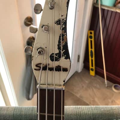 Vintage 1964 Silvertone Danelectro 1440L Bass Guitar, White & Black image 6