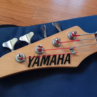 Vintage Yamaha RBX350 90s Lefty Left Handed Bass Guitar Blue Sparkle Levy Gig Bag image 6