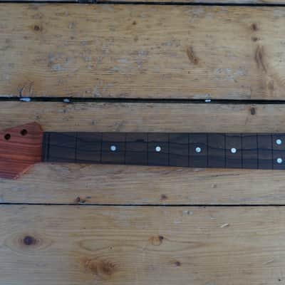 Custom Reverse head Zircote/Pudauk neck left handed fits stratocaster rare 2021 dark brown fretboard image 3