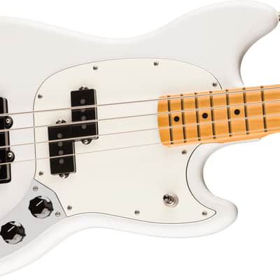 Fender Player II Mustang Bass PJ Maple FB Polar White image 4