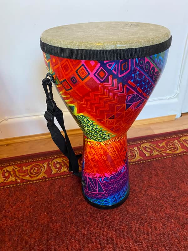 Remo Festival Series 10" Djembe (with Heavy Duty Travel Bag) - Rainbow image 1