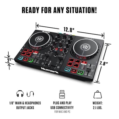 Party Mix II DJ Controller – Beginner DJ Mixer with Built-in Party Lights image 5