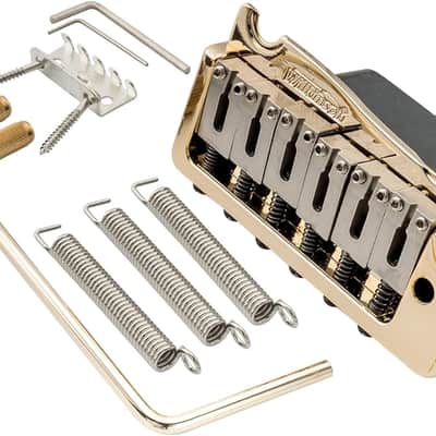 WVP-SB 54mm SUS Stainless Steel Saddles 2-Point Guitar Tremolo Bridge with Full Solid Steel Block for Import Strat and Japan Strat, Gold image 1