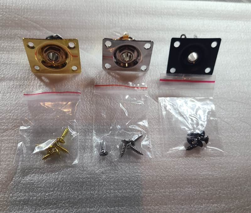 1/4" Guitar Output Jack Plate – Includes Mounting Hardware/Black image 1