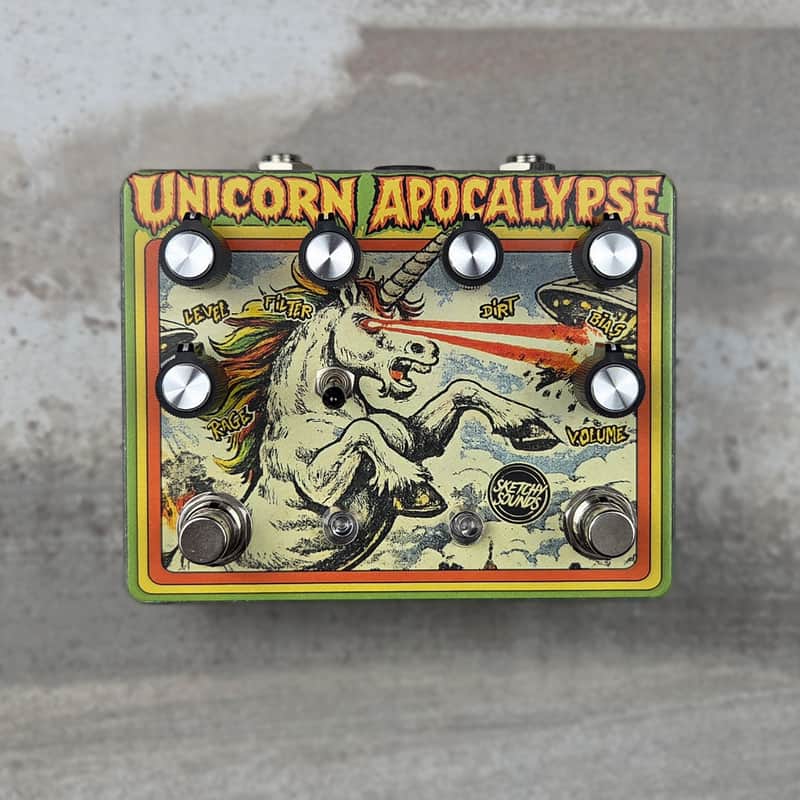 Sketchy Sounds Unicorn Apocalypse Fuzz/Distortion Guitar Pedal (Small Laser Beam Edition) image 1