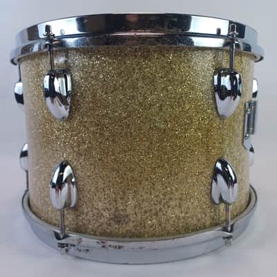 MIJ 9x13" Silver Sparkle Tom Drum 3Ply+Re-Rings Hoshino Pearl Vintage 60s Japan image 4