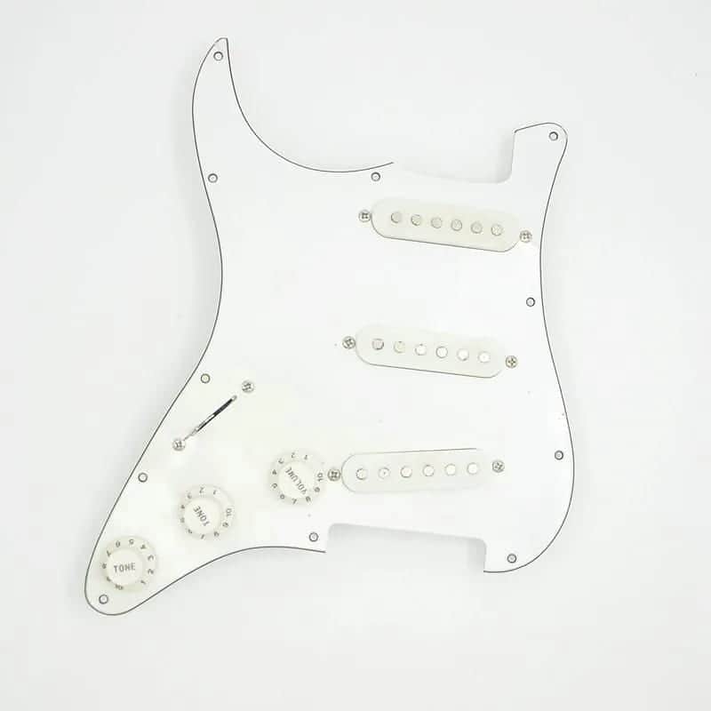 White Left Handed Stratocaster Strat Style Guitar Loaded Prewired Pickguard image 1