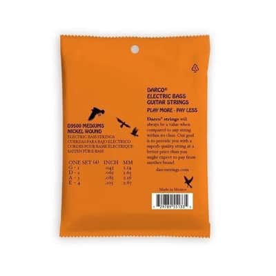 Darco Nickel Wound Electric Bass Guitar Strings, Medium, 45-105 - D9500 image 2