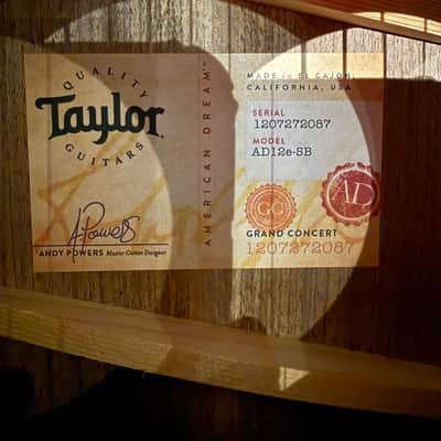 Taylor AD12e-SB Grand Concert - Tobacco Sunburst image 4