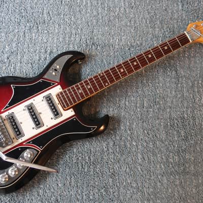Vintage 1960s Teisco MIJ Early Hoshino Gakki Ibanez Maxitone 3 Pick UP Claw Shape Guitar Rare image 1