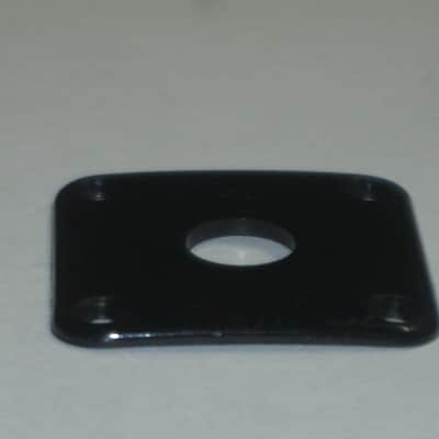 used (medium relic'd) genuine Gibson PRJP-010 Black Plastic Jack Plate for Les Paul (+ used nickel finish screws - but very clean gold finish screws available upon request) 1990s - 2020s (specifically from 1996) image 6