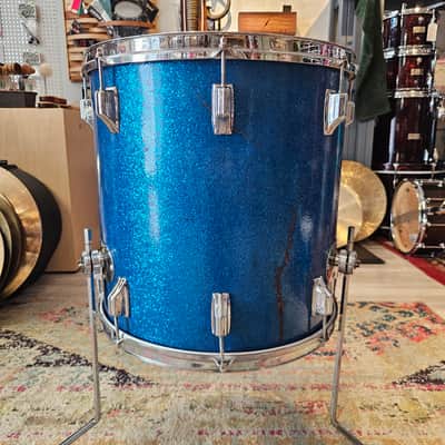 Rogers 20-16-13" Holiday Drum Kit in Blue Sparkle image 14