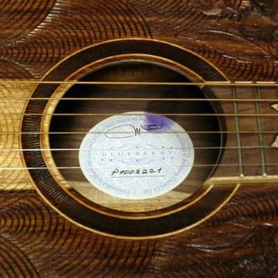 Blueberry Handmade Parlor Guitar Floral Motif image 2