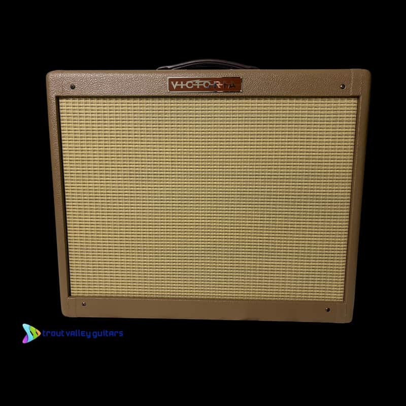 2x10 Victoria Ivy League 1/2 power switch Fender Brown-Fender Beige Grill Cloth-Classic 5F10 Harvard style-triple inputs-6AT6 7 pin preamp tube-twin 6V6 power tubes image 1