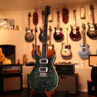 PRS SE Custom 24 Quilt Electric Guitar - Teal Black 1744 image 2