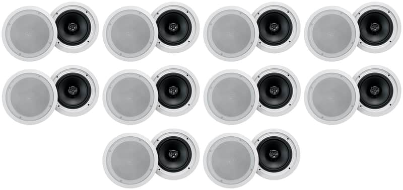 (20) Rockville HC85-16 White 8" 700 Watt In-Ceiling Home Theater Speakers 16 Ohm image 1