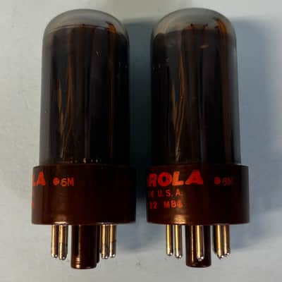 1960s Sylvania 6V6GTA Matched Pair Vintage Motorola Brown Base Smoked Glass!T361 image 2