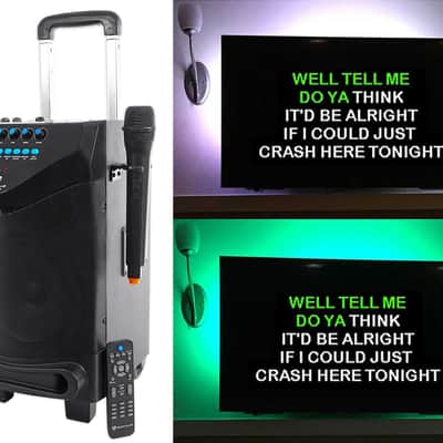 Rockville 8" Portable Bluetooth Karaoke Machine/System w/ Wireless Mic+LED Strip image 1