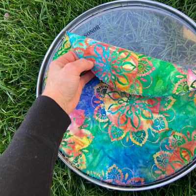 13" Drum Bunny single layer cloth dampener - cotton drum cover - partial mute - compare to Drum Tortilla image 2