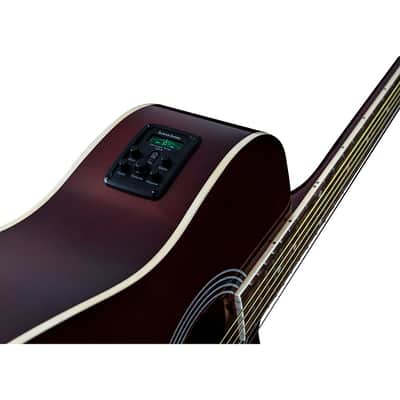 Washburn WA90CE Dreadnought Acoustic-Electric Guitar Regular Wine Red image 7