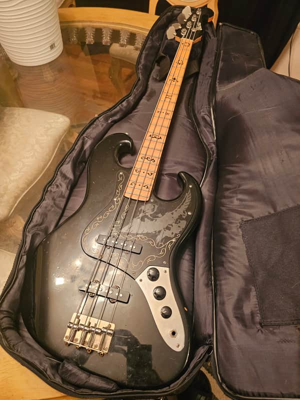 1978 Ibanez 2609B Professional Black Eagle Double Cutaway 4-String Bass with Maple Fretboard - Black image 1