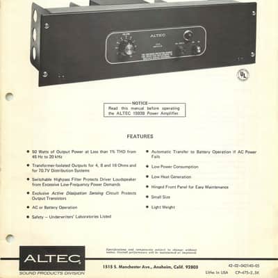 Vintage Altec Lansing 1593B Solid State Mono Power Amplifier #2 image 9
