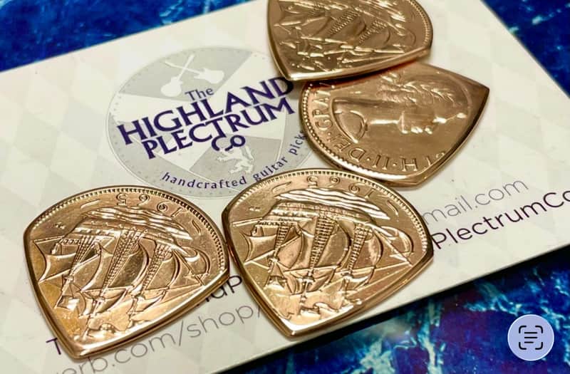 **Special Offer 20% Discount** Two (2) Queen Elizabeth 1967 Half Penny Coin Guitar Picks. image 1