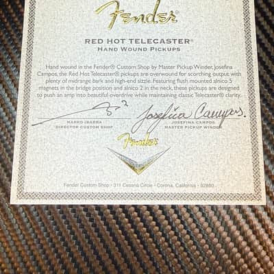 Fender Fender Custom Shop Josefina Hand-Wound Red Hot Telecaster Pickup Set 2026 - Black/Chrome image 10